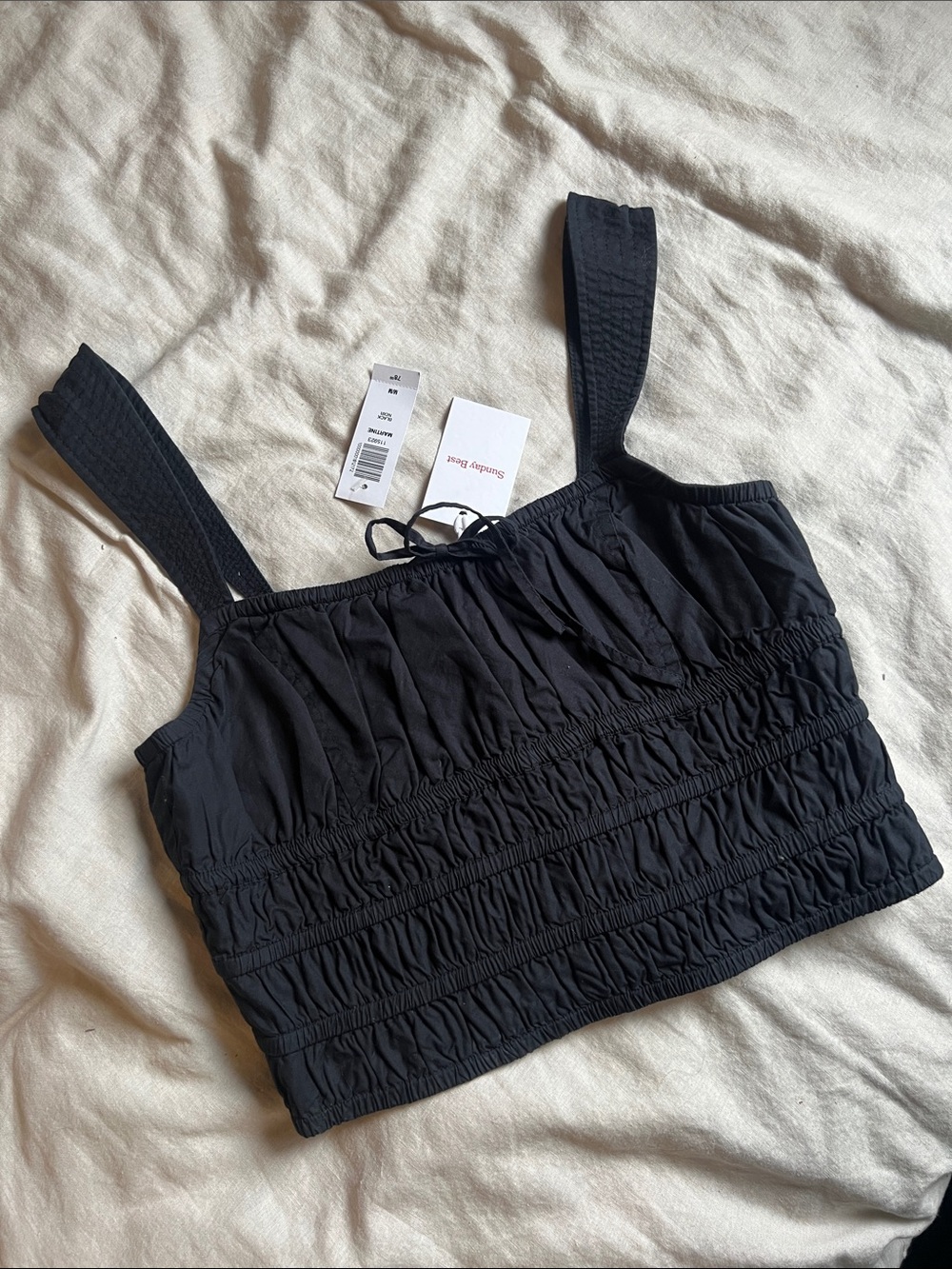 Sunday Best Black Martine Smocked Top